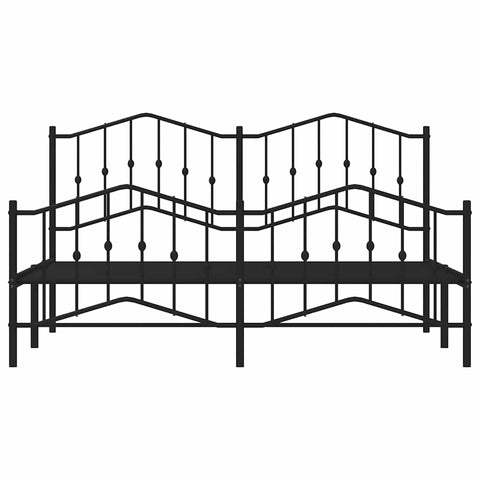vidaXL Metal Bed Frame without Mattress with Footboard Black 183x213cm