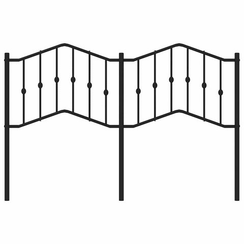 vidaXL Metal Headboard Black 150 cm