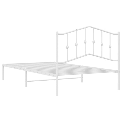 vidaXL Metal Bed Frame without Mattress with Headboard White 107x203cm