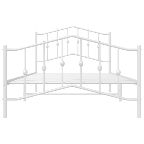 vidaXL Metal Bed Frame without Mattress with Footboard White 107x203cm