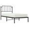 vidaXL Metal Bed Frame without Mattress with Headboard Black 90x190cm
