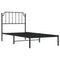 vidaXL Metal Bed Frame without Mattress with Headboard Black 90x190cm