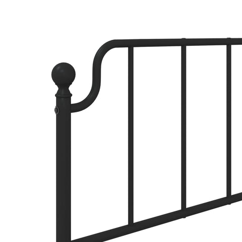 vidaXL Metal Bed Frame without Mattress with Headboard Black 90x190cm