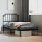 vidaXL Metal Bed Frame without Mattress with Headboard Black 90x190cm