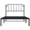 vidaXL Metal Bed Frame without Mattress with Headboard Black 107x203cm