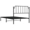 vidaXL Metal Bed Frame without Mattress with Headboard Black 107x203cm