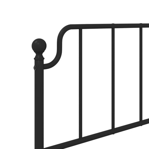 vidaXL Metal Bed Frame without Mattress with Headboard Black 107x203cm