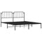 vidaXL Metal Bed Frame without Mattress with Headboard Black 180x200cm