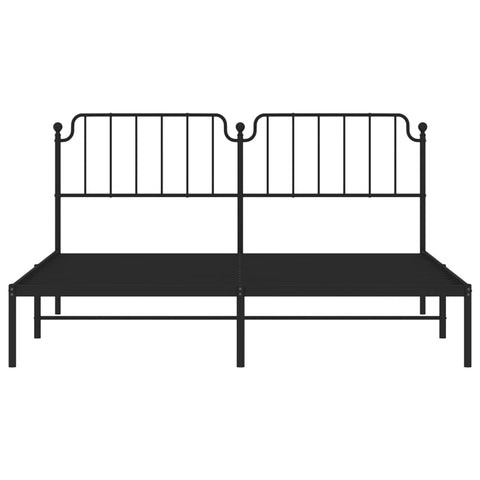vidaXL Metal Bed Frame without Mattress with Headboard Black 180x200cm