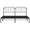 vidaXL Metal Bed Frame without Mattress with Headboard Black 180x200cm
