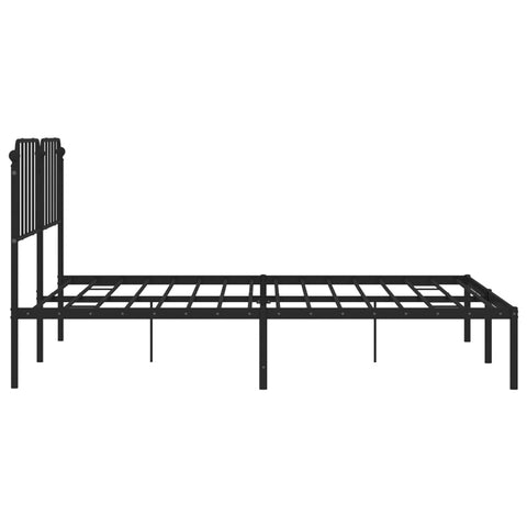 vidaXL Metal Bed Frame without Mattress with Headboard Black 180x200cm