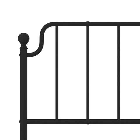 vidaXL Metal Bed Frame without Mattress with Headboard Black 180x200cm