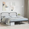 vidaXL Metal Bed Frame without Mattress with Headboard Black 180x200cm