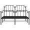 vidaXL Metal Bed Frame without Mattress with Footboard Black 140x190cm