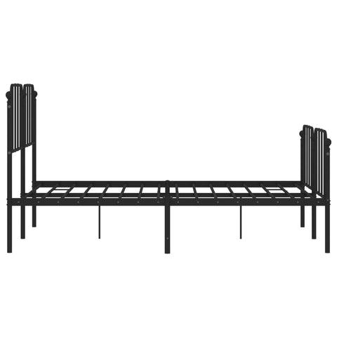 vidaXL Metal Bed Frame without Mattress with Footboard Black 140x190cm