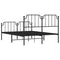vidaXL Metal Bed Frame without Mattress with Footboard Black 140x190cm