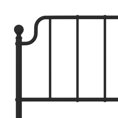 vidaXL Metal Bed Frame without Mattress with Footboard Black 140x190cm