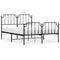 vidaXL Metal Bed Frame without Mattress with Footboard Black 140x200cm