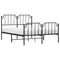 vidaXL Metal Bed Frame without Mattress with Footboard Black 140x200cm