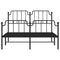 vidaXL Metal Bed Frame without Mattress with Footboard Black 140x200cm