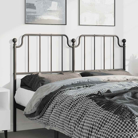 vidaXL Metal Headboard Black 150 cm