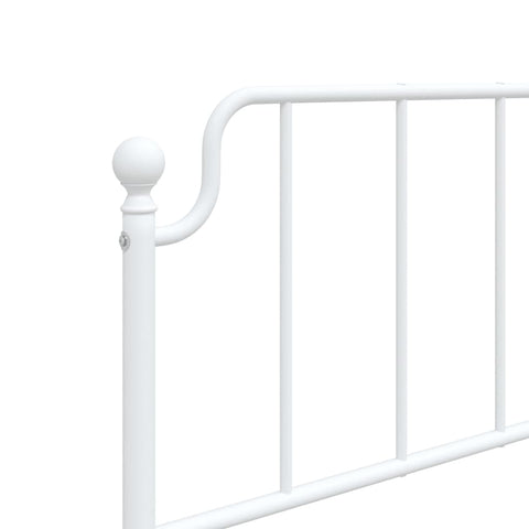 vidaXL Metal Bed Frame without Mattress with Headboard White 80x200cm