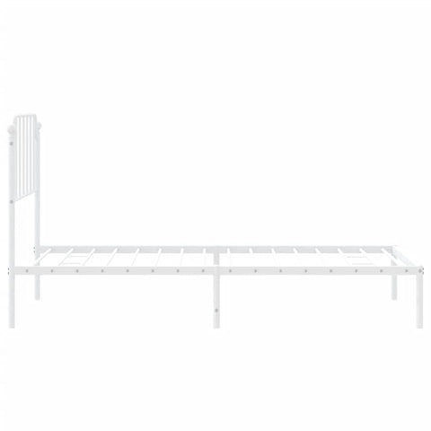 vidaXL Metal Bed Frame without Mattress with Headboard White 90x190cm