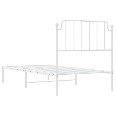 vidaXL Metal Bed Frame without Mattress with Headboard White 90x190cm