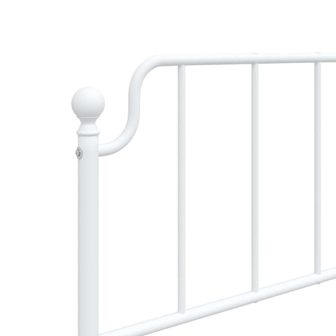 vidaXL Metal Bed Frame without Mattress with Footboard White 75x190cm
