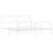 vidaXL Metal Bed Frame without Mattress with Footboard White 200x200cm