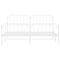vidaXL Metal Bed Frame without Mattress with Footboard White 200x200cm