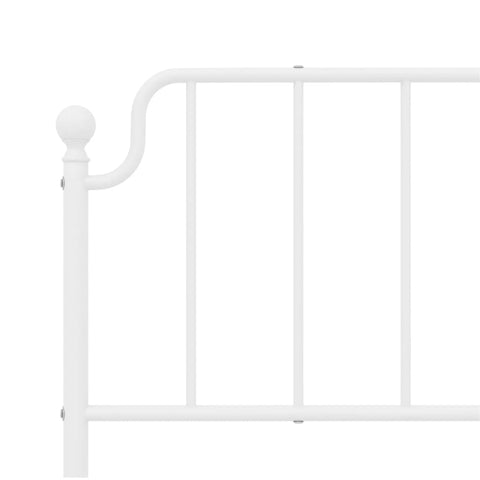 vidaXL Metal Bed Frame without Mattress with Footboard White 200x200cm