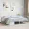 vidaXL Metal Bed Frame without Mattress with Footboard White 200x200cm