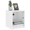 vidaXL Bedside Cabinet with Glass Door White 35x37x42 cm