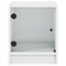 vidaXL Bedside Cabinet with Glass Door White 35x37x42 cm