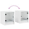 vidaXL Bedside Cabinet with Glass Door White 35x37x42 cm