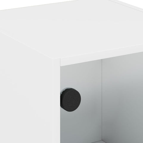 vidaXL Bedside Cabinet with Glass Door White 35x37x42 cm