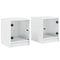 vidaXL Bedside Cabinets with Glass Doors 2 pcs White 35x37x42 cm