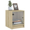 vidaXL Bedside Cabinets with Glass Doors 2 pcs Sonoma Oak 35x37x42 cm