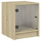 vidaXL Bedside Cabinets with Glass Doors 2 pcs Sonoma Oak 35x37x42 cm