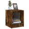 vidaXL Bedside Cabinets with Glass Doors 2 pcs Smoked Oak 35x37x42 cm