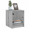 vidaXL Bedside Cabinet with Glass Door Grey Sonoma 35x37x42 cm