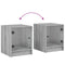 vidaXL Bedside Cabinet with Glass Door Grey Sonoma 35x37x42 cm
