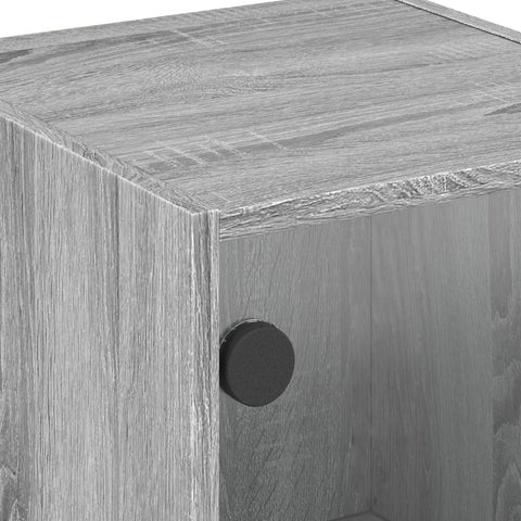 vidaXL Bedside Cabinet with Glass Door Grey Sonoma 35x37x42 cm