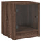 vidaXL Bedside Cabinet with Glass Door Brown Oak 35x37x42 cm