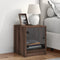 vidaXL Bedside Cabinet with Glass Door Brown Oak 35x37x42 cm