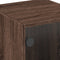 vidaXL Bedside Cabinet with Glass Door Brown Oak 35x37x42 cm