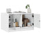 vidaXL Coffee Table with Glass Doors White 68x50x42 cm