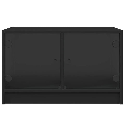 vidaXL Coffee Table with Glass Doors Black 68x50x42 cm