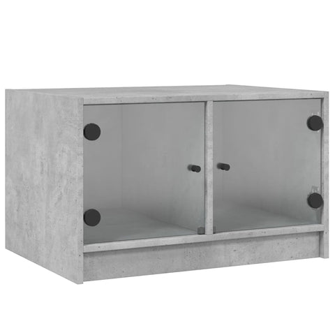 vidaXL Coffee Table with Glass Doors Concrete Grey 68x50x42 cm